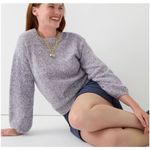 J. Crew Purple Puff Sleeve Crewneck Sweater XL Photo 0