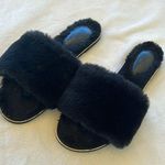 Yosi Samra Black Faux Fur Slippers Size 8 Photo 0