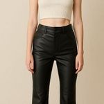 ZARA Faux Leather Flare Pants Black Size Small Photo 0