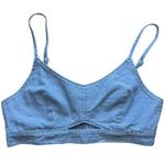 House of Harlow 1960 Denim Bralette Rhinestone Crop Top Size Large Festival y2k Blue Photo 0