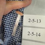 Free People  Pants Womens Large Kate Blue White Gingham Cropped Wide Leg Cotton Photo 4