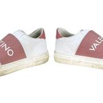 Valentino by Mario Maya Logo Leather Slip On Pink White Women's Size 8.5 Photo 9