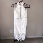 Bardot  The Gemma Lace Dress Size M Halter Floral Aritzia White Cut Out Sheer Photo 1