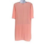 Urban Outfitters Sequin Hearts Coral Pink Floral Lace V-Neck Short Sleeve Tunic Dress Large Photo 1