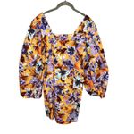 ZARA NWT  Camilla Puff Sleeve Mini Dress Size Medium Yellow Floral Long‎ Sleeve Photo 5