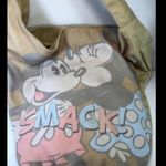 Disney  Mickey & Minnie Kissing “Smack!” Retro Tote Bag Tan Large Photo 2