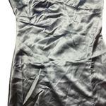 Lulus NWT Women's S Stunning Example Slate Blue Satin Backless Maxi Dress Formal Photo 4