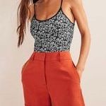 Boden USA Boden Black & White Patterned Scoop Neck Tie Back One Piece Swimsuit Photo 2