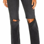 RE/DONE Originals 70s Stove Pipe Jeans Faded Coal With Rips Size 23 Photo 0