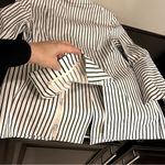 CAbi  Olé Bell Sleeve Navy Striped Blazer
Jacket Size 6 Photo 6