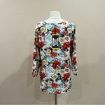 Mario Serrani Green Floral V-Neck Tunic Top NWT Size Small Photo 8