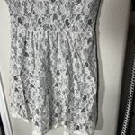 love on a hanger New  Dress sz M Ivory & Black Crochet Lace Short Sleeve Lined Photo 2