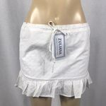 Zuliana Size Medium White 100% Cotton Tie Waist Skirt. Made in USA Photo 0
