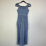 Gal Meets Glam  Blue Floral Ruffle Maxi Dress Women’s Size 4 Pockets Photo 1