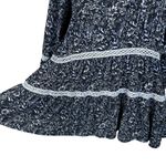 Free People Medium Tunic Top Floral Square Neck 3/4 Bell Sleeves Tiered Peasant Photo 2