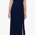Slny NEW  dress navy blue Long Maxi Crystal Embellishment Front Slit Formal Sz 10 Photo 0
