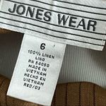 Vintage Y2K Jones New York Tan Tonal Stripe Linen Shell Sleeveless Top 6 Photo 5
