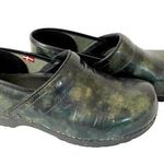 Sanita Womens 10.5 Original Danish Womens Green Blue Marbled Patent Clogs Office Photo 0
