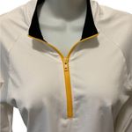 PINK - Victoria's Secret VS Pink Gym To Swim Half Zip Crop Top L Sunshine On My Mind LS Sporty Athletic Photo 2