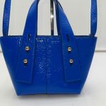 frame denim FRAME Les Second Mini Bag Blue Patent Leather Satchel Shoulder Bag Photo 0