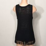 Sanctuary black crochet and fringe top. NWOT Photo 4