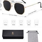 Small Square Polarized Sunglasses for Men and Women Polygon Mirrored Lens Photo 4