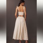 Hutch  Tie-Strap Crop Top‎ & Midi Skirt Brocade ivory Set Photo 1