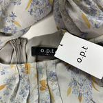 O.P.T. OnePrettyTime French tea floral printed elegant dress puff sleeves Sz S Photo 14