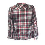 Great Northwest Indigo Womens Flannel Shirt Button Down Plaid Red Black White L Size L Photo 1