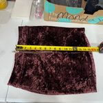 Forever 21 F21 Burgundy Purple Crushed Velvet shiny Mini Skirt Christmas Holiday Party S Photo 4