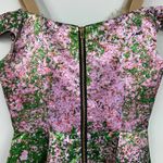Natasha Zinko Pink & Green Sakura Floral Print Sweetheart Midi Dress Size 8 Photo 11