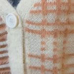 NWOT Shaggy button up cozy peach/brown plaid soft cardigan. medium Pink Photo 4