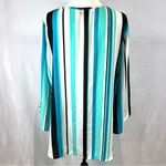 Bold Elements Beautiful aqua & turquoise long split sleeve cross front faux wrap top size XXL Photo 3