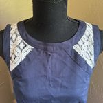 Ann Taylor  navy blue & lace midi business tank dress Photo 1
