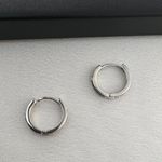 Small Hoop Earrings for Men Women Streetwear Hip Hop Unisex Style Silver Photo 2