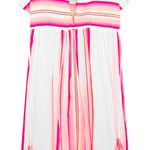Lemlem White Neon Pink Striped Handwoven Caftan Dress Photo 0