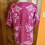 Vintage hot pink floral Hawaiian tunic Size M Photo 7