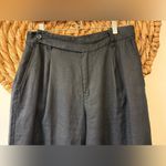Madewell  The Harlow Wide Leg in 100% Linen Pant Black Size 8 Petite Photo 4