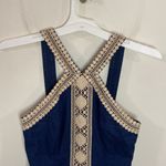 Lilly Pulitzer Vena stretch shift halter mini dress true navy gold trim size 0 Photo 3