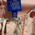 Disney  Beauty and the Beast Dress Pink Floral Babydoll Belle Sleeve Cosplay Sz M Photo 2