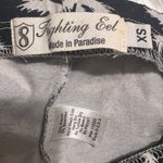 Fighting Eel Palm Tree Hawaiian Aloha Print Shorts Jersey Rayon Spandex Floral Black Size XS Photo 2