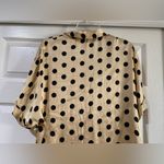 ZARA  polka dot pajama blouse gold black dots size xs Photo 7