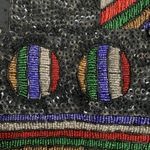 Vintage Effeci Black Sequin Beaded Suit Vest Geometric Abstract Art Medium Photo 3