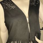 Idyllwind  Black Sleeveless Fringe Top Western Style Size Medium Photo 4