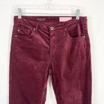 AG Adriano Goldschmied AG Anthropologie Size 27 Pants Red Corduroy Skinny Velour The Stevie Ankle‎ 152 Photo 2