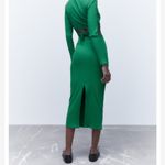 ZARA NWT  RIBBED STRETCH HIGH WAISTED MIDI SKIRT DARK GREEN MEDIUM Photo 4