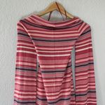 Free People NWT  Portland Striped Pink Off The Shoulder Top Sz Medium Flared Cuff Photo 8