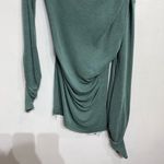 Free People  Green Slouchy One Shoulder Long Sleeve Top Sz S Photo 3