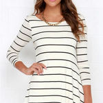 Lulus ✨Lulu’s Swing Along Black and Ivory Striped Long Sleeve Dress✨ Photo 0