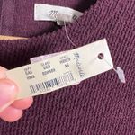 Madewell Plum Purple Crewneck Ribbed Textured 3/4 Sleeve Shirt Size XS New Photo 4